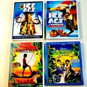 Two Jungle Book Blu-Ray / DVD & Two Ice Age DVDs